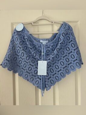 NWT Hill House Kaya eyelet shorts in cornflower, XXL